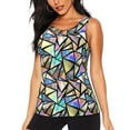 thumbnail image 1 of Lsque Colored Glass Printed Workout Tank Tops for Women, Athletic Sports Tank Tops, Compression Sleeveless Dry Fit Shirts,Sleeveless Yoga Shirt-Large, 1 of 9