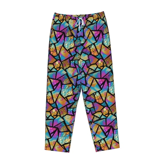 Lsque Colored Glass1 Print Women's Pajama Pants, Lounge Pant - Comfortable Home Wear,Elastic Waistband, Stylish Design-X-Large
