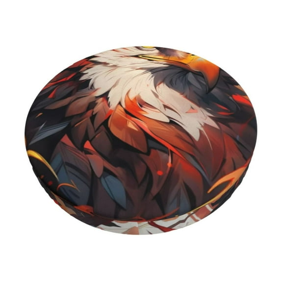 Lsque Colorful Abstract Eagle Pattern Round Bar chair cushion covers Velvet Fabric Premium Comfort Protects from Scratches and Stains for 14-17 Inch Chair-13 inch