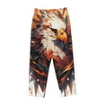 thumbnail image 1 of Lsque Colorful Abstract Eagle Print Women's Pajama Pants, Lounge Pant - Comfortable Home Wear,Elastic Waistband, Stylish Design-Small, 1 of 1