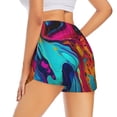 thumbnail image 1 of Lsque Colorful Abstract Swirls Printed Women's Running Shorts with Liner Pockets,Elastic Quick Dry Workout Athletic Gym Yoga Shorts,Womens High Waist Shorts-XX-Large, 1 of 9