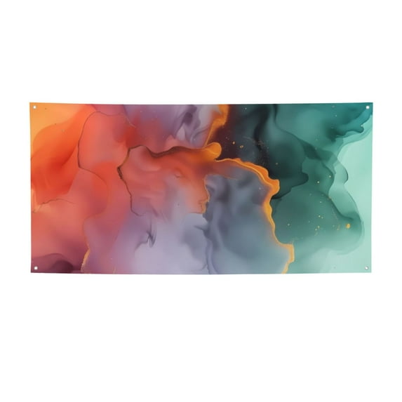 Lsque Colorful Abstract Waves Pattern Party Banner, Festive Banner , Holiday Celebrations and Events for Carnival Birthday Party Festival Decorations-Medium