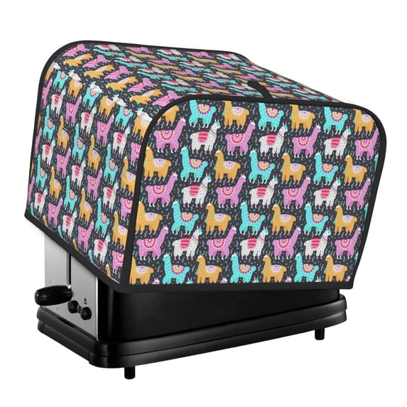 Lsque Colorful Alpaca Print 4 Slice Toaster Cover , Kitchen Appliance Dustproof Protector , Toaster Protector Dustproof Kitchen Appliance Cover