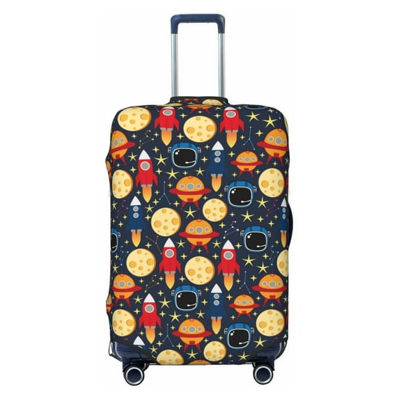 Lsque Colorful Astronomy Printed Luggage Cover, Travel Luggage Protector,Scratch and Dirt Resistant, Fits 18-32 Inch Luggage - Large