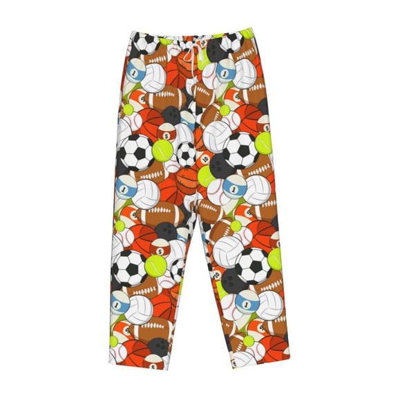 Lsque Colorful Balls Print Women's Pajama Pants, Lounge Pant - Comfortable Home Wear,Elastic Waistband, Stylish Design-Small