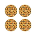 thumbnail image 1 of Lsque Colorful Bohemian Sunflower Pattern 4" Drink Coasters Set of 4, PVC Leather Absorbent Coasters, Table Coaster Set Decorative Coffee Cup Coasters Housewarming Gift -Round Shape, 1 of 6