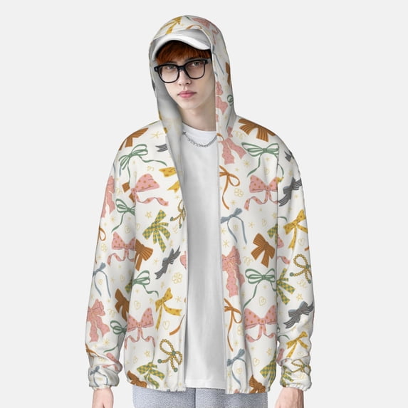 Lsque Colorful Bow Knots1 UPF 50+ Lightweight Sun Protection Men's Women's Long Sleeve Shirt, Hoodie Performance -X-Large