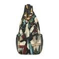 thumbnail image 1 of Lsque Colorful Bulldog Duo Pattern Cross Chest Bag Diagonally – Premium Durable Front Chest Sling with Adjustable Padded Strap, High-Capacity Storage, 1 of 8