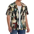 thumbnail image 1 of Lsque Colorful Bulldog Duo print Men's Cuban Collar Short Sleeve Shirt Summer Beachwear Casual Button Down Fashionable Vacation Leisure Shirt-Large, 1 of 7