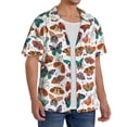 thumbnail image 1 of Lsque Colorful Butterfly print Men's Cuban Collar Short Sleeve Shirt Summer Beachwear Casual Button Down Fashionable Vacation Leisure Shirt-XX-Large, 1 of 7