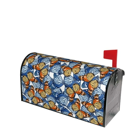 Lsque Colorful Butterfly1 Mailbox Cover Standard Size ,Magnetic Mailbox Covers Post Wraps Letter Box Cover -25.5x21 in