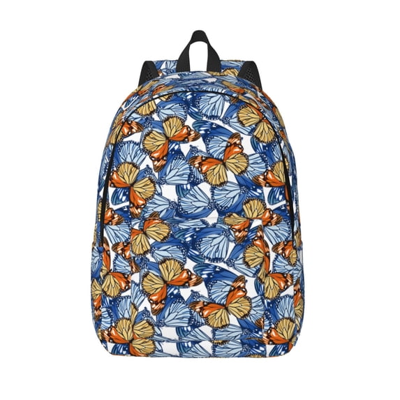 Lsque Colorful Butterfly1 Pattern Canvas Daypack, Durable Backpack, High-quality Versatile Backpack,Vintage Compact Backpack-Small