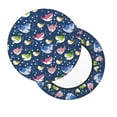 thumbnail image 1 of Lsque Colorful Cartoon Shark Round Bar chair cushion covers Velvet Fabric Premium Comfort Protects from Scratches and Stains for 14-17 Inch Chair- 14 inch, 1 of 7