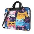 thumbnail image 1 of Lsque Colorful Cats Pattern Art Pattern Laptop Bag – Portable & Slim Single-Shoulder Computer Case with Adjustable Strap, Protective, Lightweight for 13”/14”/15.6” Laptops, 1 of 8