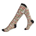 thumbnail image 1 of Lsque Colorful Chili Pattern Sport Compression Socks for Men & Women 15-20 mmHg Knee High Nurse Pregnant Running Medical and Travel Athletic, 1 of 6