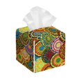 thumbnail image 1 of Lsque Colorful Circle Printed Tissue Box Cover Holder, Facial Paper Organizer Dispenser,Square with Bottom Belt, PVC Leather Decorative Organizer, 1 of 8