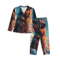thumbnail image 1 of Lsque Colorful Cloud Shepherd Dog Pattern Long Sleeve Pajama Set for Women - Soft 2-Piece Sleepwear and Loungewear Set with Pockets, Comfy Nightwear-XX-Large, 1 of 7
