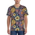 thumbnail image 1 of Lsque Colorful Compasses Pattern Mens Polo Golf Shirts Funny Graphics Shorts Sleeve Button Shirts Baseball T-shirt-Large, 1 of 7