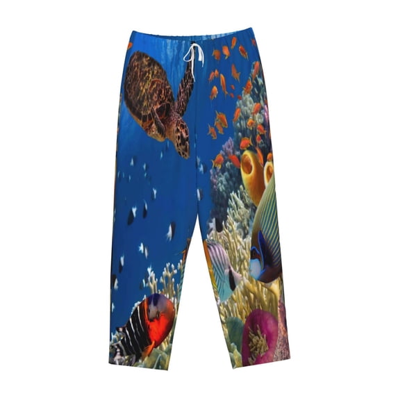 Lsque Colorful Coral Reef Print Women's Pajama Pants, Lounge Pant - Comfortable Home Wear,Elastic Waistband, Stylish Design-Large