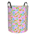 thumbnail image 1 of Lsque Colorful Cow Skin pattern Laundry Hamper Basket, Tall Woven Rope Hamper Basket for Clothes, Lightweight Storage Basket, Collapsible Waterproof-, 1 of 8