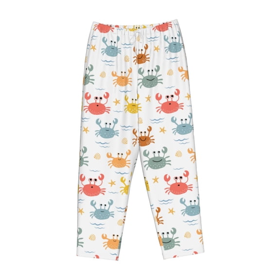 Lsque Colorful Crabs Print Women's Pajama Pants, Lounge Pant - Comfortable Home Wear,Elastic Waistband, Stylish Design-Medium