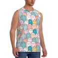 thumbnail image 1 of Lsque Colorful Cute Pig Print Men's Cotton Blend Sleeveless Muscle Shirts (S-3XL)- Moisture Wicking, Odor Protection, UPF 30+,3X-Large, 1 of 8