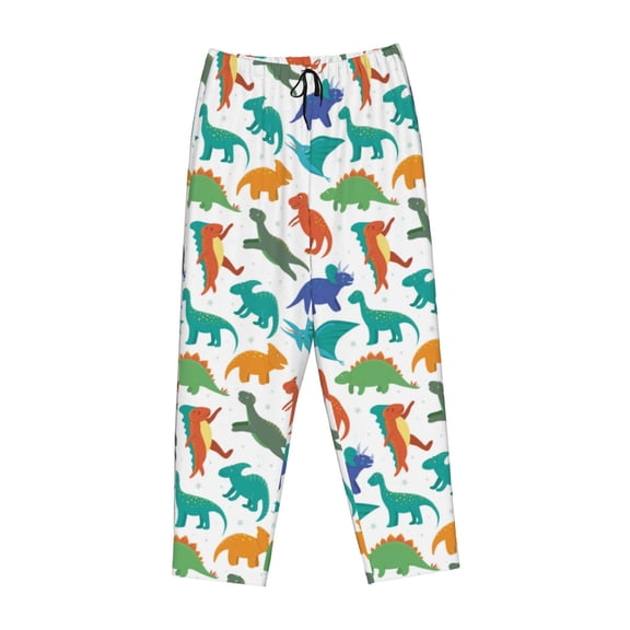 Lsque Colorful Dinosaur Print Women's Pajama Pants, Lounge Pant - Comfortable Home Wear,Elastic Waistband, Stylish Design-Small