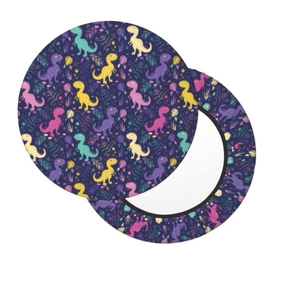 Lsque Colorful Dinosaur Round Bar chair cushion covers Velvet Fabric Premium Comfort Protects from Scratches and Stains for 14-17 Inch Chair- 12 inch