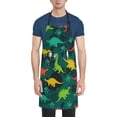 thumbnail image 1 of Lsque Colorful Dinosaurs Waterproof Apron Chef Aprons for Men Heavy Duty Chemical Work Apron Extra Long Grilling Aprons with Adjustable Bib Apron, 1 of 9