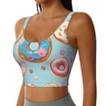 thumbnail image 1 of Lsque Colorful Donut Printed Women'S Sports Bra, Compression, Moisture Wicking, High-Impact Sports Bra For Women,Supportive sports bra-XX-Large, 1 of 9