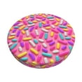 thumbnail image 1 of Lsque Colorful Donuts 1 Pattern Round Bar chair cushion covers Velvet Fabric Premium Comfort Protects from Scratches and Stains for 14-17 Inch Chair-12 inch, 1 of 1