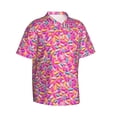 thumbnail image 1 of Lsque Colorful Donuts 1 pattern Hawaiian Shirt for Men, Unisex Summer Beach Casual Short Sleeve Button Down Shirts-Large, 1 of 9