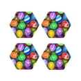 thumbnail image 1 of Lsque Colorful Easter Eggs1 Pattern 4" Drink Coasters Set of 4, PVC Leather Absorbent Coasters, Table Coaster Set Decorative Coffee Cup Coasters Housewarming Gift -Hexagon, 1 of 6