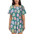 thumbnail image 1 of Lsque Colorful Easter eggs Pattern Women's Short-Sleeved Pajama Set - 2 Piece Soft and Lightweight Sleepwear Set-Medium, 1 of 6