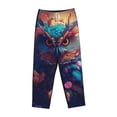thumbnail image 1 of Lsque Colorful Feather Owl Print Women's Pajama Pants, Lounge Pant - Comfortable Home Wear,Elastic Waistband, Stylish Design-Medium, 1 of 9