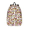 thumbnail image 1 of Lsque Colorful Fishes Pattern Canvas Daypack, Durable Backpack, High-quality Versatile Backpack,Vintage Compact Backpack-Small, 1 of 6