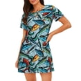 thumbnail image 1 of Lsque Colorful Fishing Baits Pattern Nightgowns for Women Sleep Shirts Short Sleeve Nightshirt Pullover Nightdress Soft Sleepwear Relaxed Fit Nightdress, 1 of 6