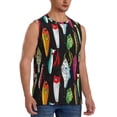 thumbnail image 1 of Lsque Colorful Fishing Lures Print Men's Cotton Blend Sleeveless Muscle Shirts (S-3XL)- Moisture Wicking, Odor Protection, UPF 30+,XX-Large, 1 of 8
