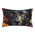 thumbnail image 1 of Lsque Colorful Floral Black Dog Pattern Pillow Case – Soft & Cozy Throw Pillow Cover, Hypoallergenic Cushion Case for Sleeping Women with Envelope Closure-14"x20", 1 of 6