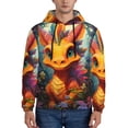 thumbnail image 1 of Lsque Colorful Flower Chameleon Pattern Casual Men's Hoodie,Hooded Sweatshirt with Kangaroo Pocket,Pullover Hoodie-Large, 1 of 7