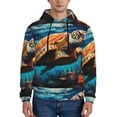 thumbnail image 1 of Lsque Colorful Flower Sea Turtle Pattern Casual Men's Hoodie,Hooded Sweatshirt with Kangaroo Pocket,Pullover Hoodie-X-Large, 1 of 7