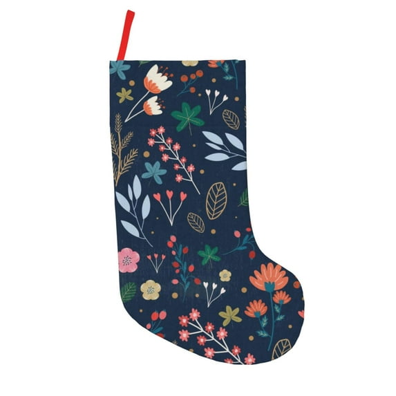 Lsque Colorful Flowers Pattern 18 Inch Christmas Stockings, Festive Holiday Stocking for Christmas Decorations Holiday Decor