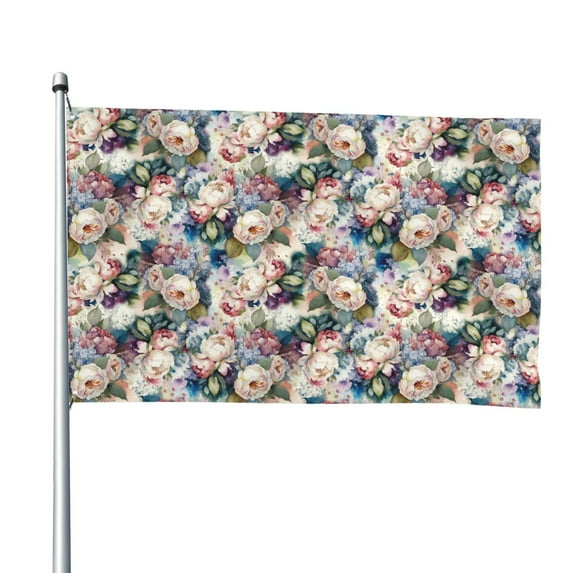 Lsque Colorful Flowers Pattern Flag,Colorful Flowers Printed Garden Flag 48 x 72 in - Double Sided Small Flags for Yard