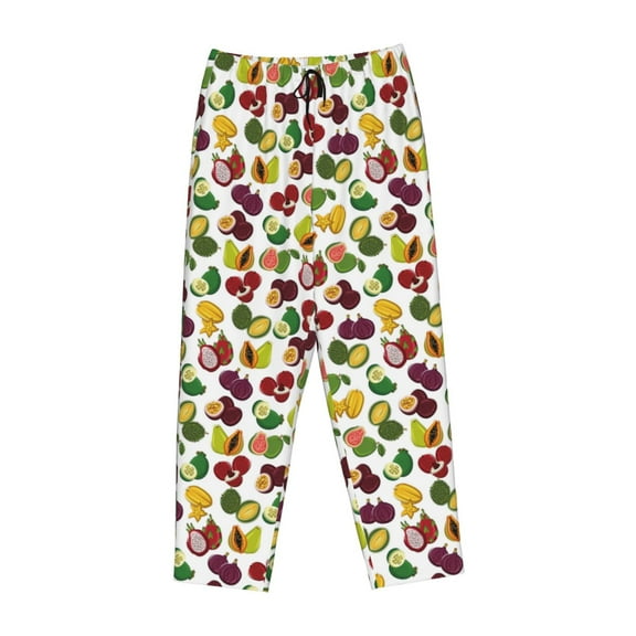 Lsque Colorful Fruits Print Women's Pajama Pants, Lounge Pant - Comfortable Home Wear,Elastic Waistband, Stylish Design-Medium