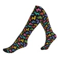 thumbnail image 1 of Lsque Colorful Geometric Dog Pattern Sport Compression Socks for Men & Women 15-20 mmHg Knee High Nurse Pregnant Running Medical and Travel Athletic, 1 of 6