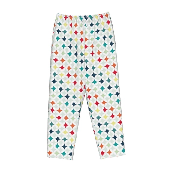 Lsque Colorful Geometric Print Women's Pajama Pants, Lounge Pant - Comfortable Home Wear,Elastic Waistband, Stylish Design-X-Large