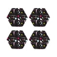 thumbnail image 1 of Lsque Colorful Geometry Pattern 4" Drink Coasters Set of 4, PVC Leather Absorbent Coasters, Table Coaster Set Decorative Coffee Cup Coasters Housewarming Gift -Hexagon, 1 of 6