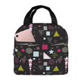 thumbnail image 1 of Lsque Colorful Geometry Pattern Lunch Bag Women/Men Insulated Lunch Box,Small Leakproof Cooler Food Lunch Containers Reusable High Capacity Lunch Tote Bags, 1 of 6