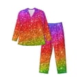thumbnail image 1 of Lsque Colorful Glitter Pattern Long Sleeve Pajama Set for Men - Soft 2-Piece Sleepwear and Loungewear Set with Pockets, Comfy Nightwear-Large, 1 of 7