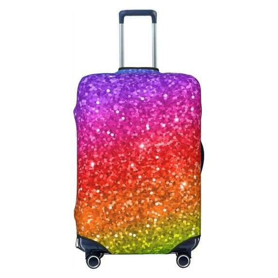 Lsque Colorful Glitter Printed Luggage Cover, Travel Luggage Protector,Scratch and Dirt Resistant, Fits 18-32 Inch Luggage - X-Large